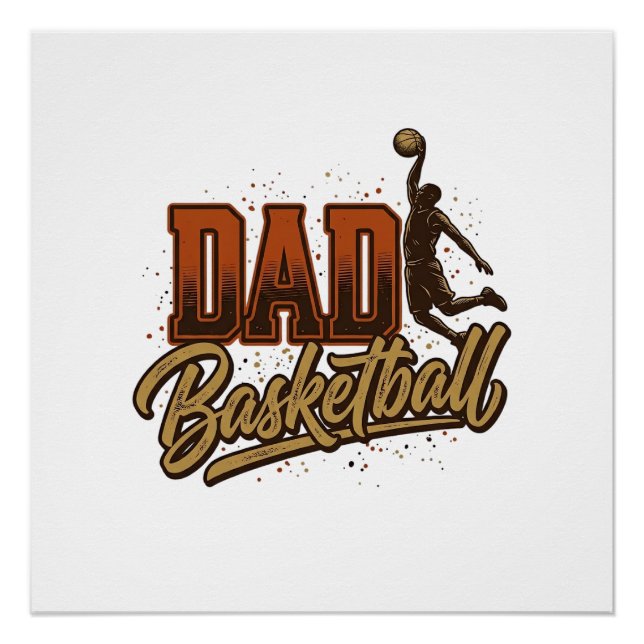 Poster Dad Basketball Vintage Engraving Shirt Design_1 (Devant)