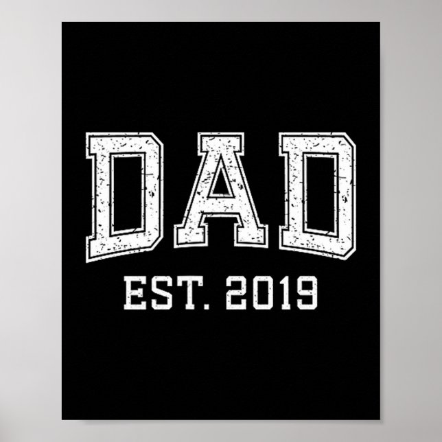Poster Dad Est 2019 Dad D Fathers Day Ized  (Devant)