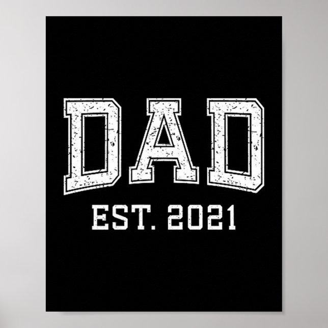 Poster Dad Est 2021 Dad D Fathers Day Ized  (Devant)