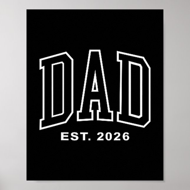 Poster Dad Est 2026 Pregnancy Announcement For Dad Men Fa (Devant)