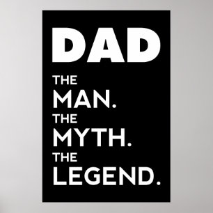 Poster DAD, The Man, The Myth, The Legend, dad affiche,