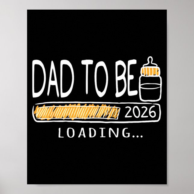 Poster Dad To Be 2026 Loading Pregnancy Announcement New  (Devant)