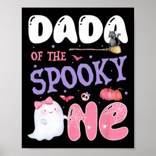 Poster Dada Du Éffrayant 1er Anniversaire Halloween rose