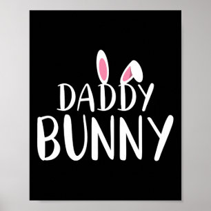 Poster Daddy Bunny Pregnant Pâques Maman jumelée Couple