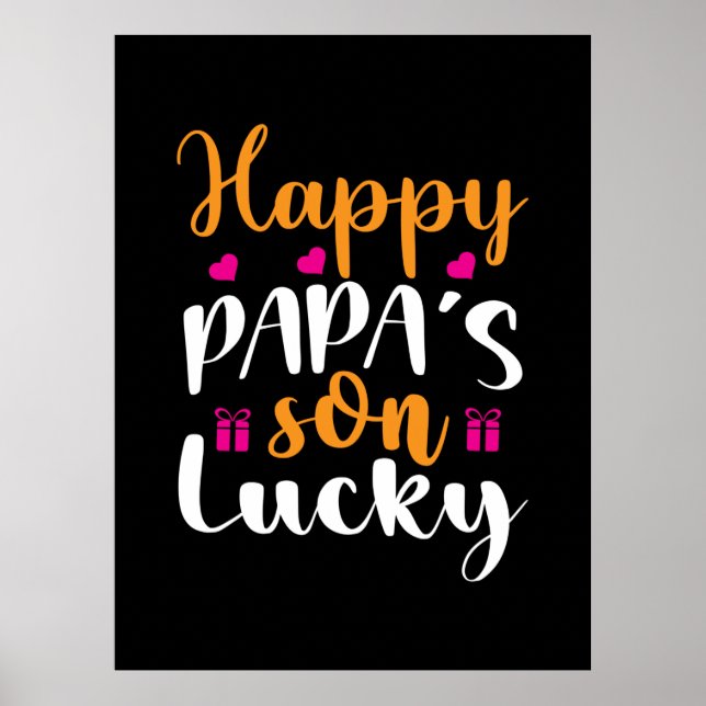 Poster Daddy Cadeau Heureux Fils de Papa chanceux (Devant)