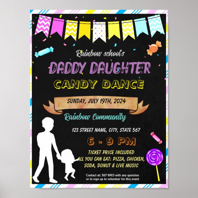 Poster Daddy Daughter Candy danse événement modèle (Devant)