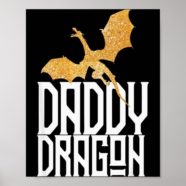 Poster Daddy Dragon Christmas Shirt Matching Family Dad H (Devant)