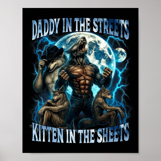 Poster Daddy In The Streets Kitten In The Sheets Funny Al (Devant)
