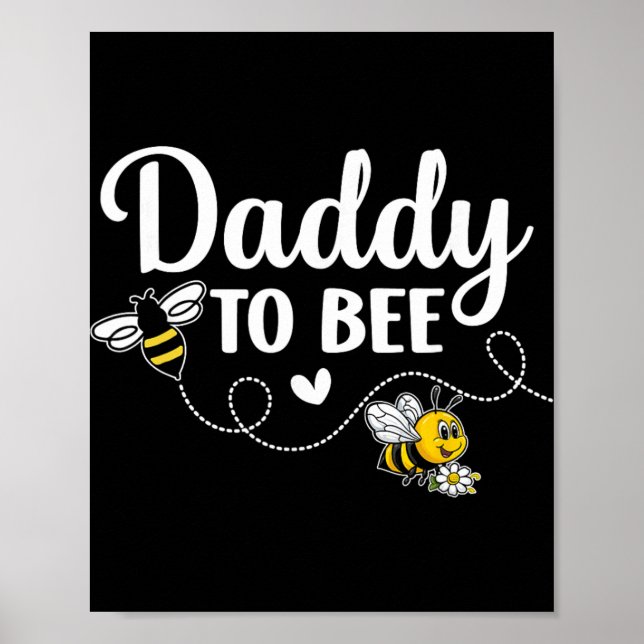 Poster Daddy To Bee Gender Reveal Pregnancy Announcement  (Devant)