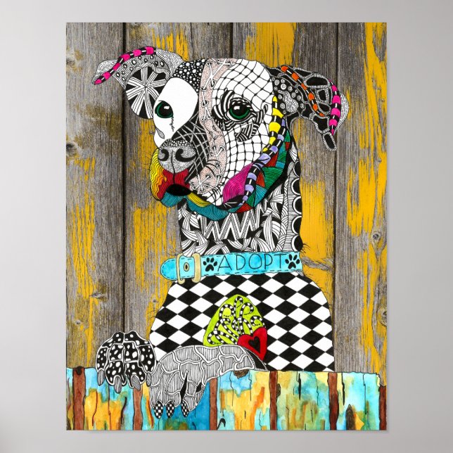 Poster d'adoption de chien de refuge pour animaux (Devant)