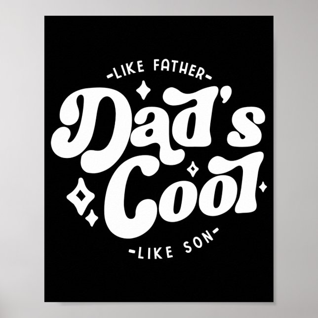 Poster Dads Cool Funny Dad Matches Sons Cooler  (Devant)