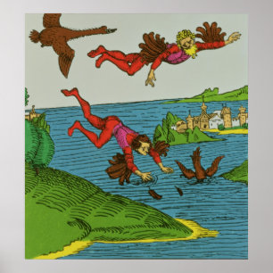 Poster Daedalus et Icarus, XVe siècle