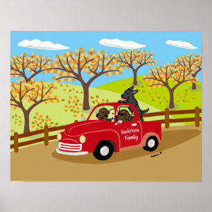 Poster d'affichage de l'automne du Labrador et du 