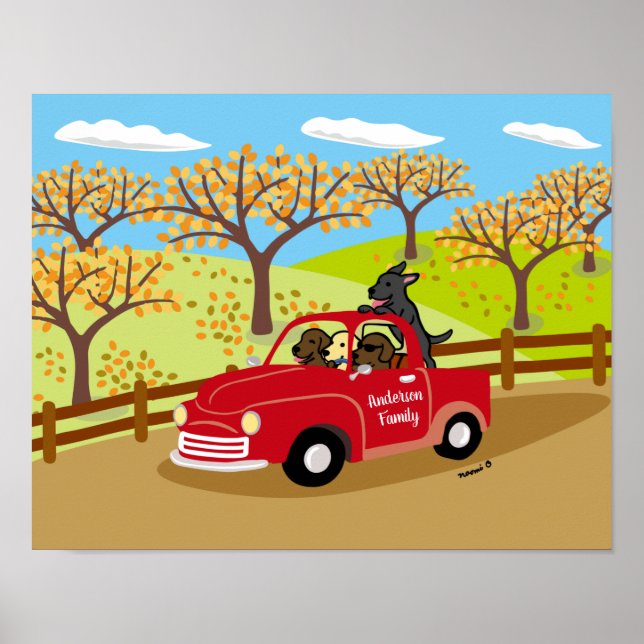Poster d'affichage de l'automne du Labrador et du  (Devant)