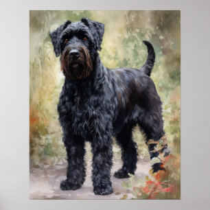 Poster d'affiche d'art de chien de Terrier russe n