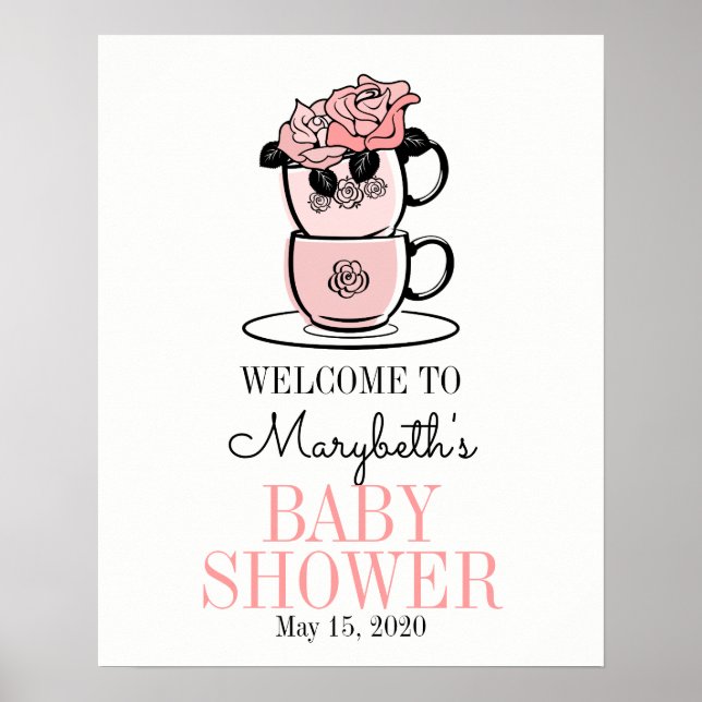 Poster d'Affiche de bienvenue Baby shower de la Co (Devant)