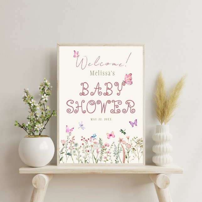 Poster d'Affiche de bienvenue Baby shower Wildlfow (Créateur téléchargé)
