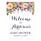 Poster d'Affiche de bienvenue de Baby shower de fl