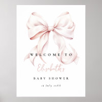 Poster d'Affiche de bienvenue de Baby shower rose
