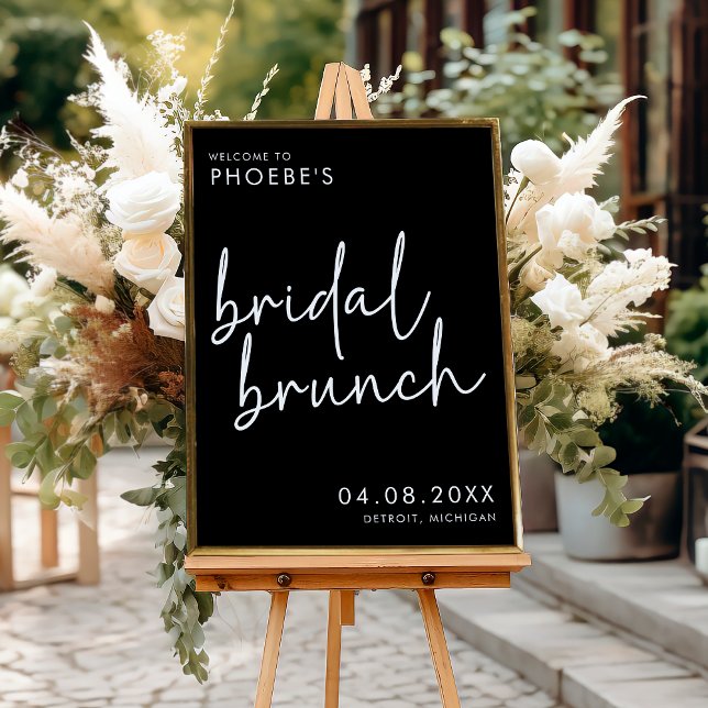 Poster d'Affiche de bienvenue de Brunch minimalist (Créateur téléchargé)