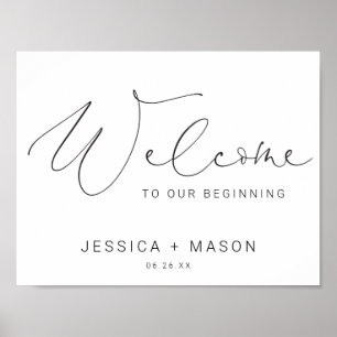 Poster d'Affiche de bienvenue Mariage à main minim