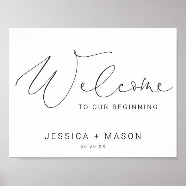 Poster d'Affiche de bienvenue Mariage à main minim (Devant)