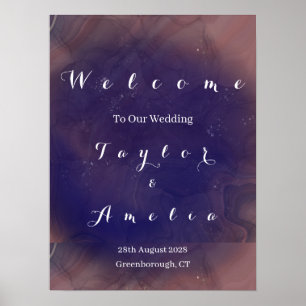 Poster d'Affiche de bienvenue Mariage élégant viol