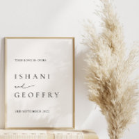 Poster d'Affiche de bienvenue Mariage minimal blan
