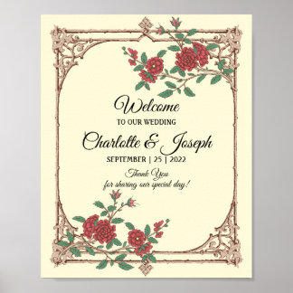 Poster d'Affiche de bienvenue Mariage romantique m