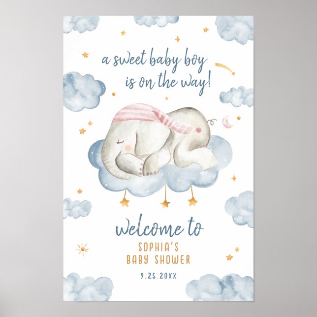 Poster d'Affiche de bienvenue pour bébé garçon dou (Devant)