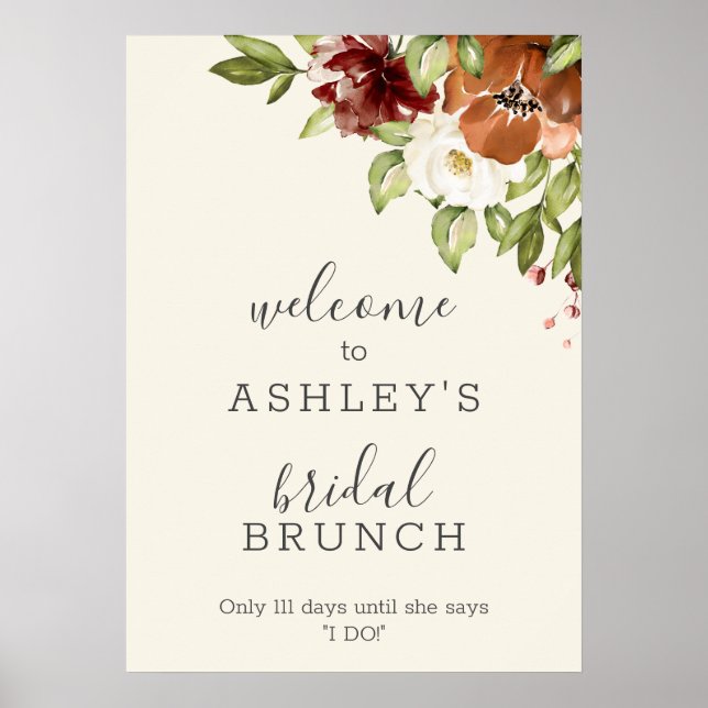 Poster d'Affiche de bienvenue Rustique de Brunch n (Devant)