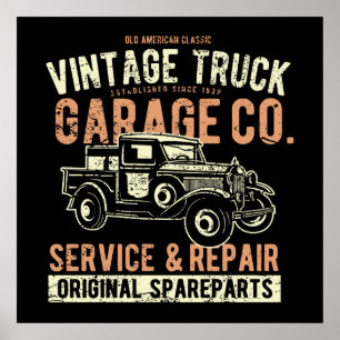 Poster d'affiche de camion Vintage Old American Cl