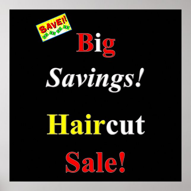 Poster d'affiche de vente de coupe de cheveux Matt (Devant)