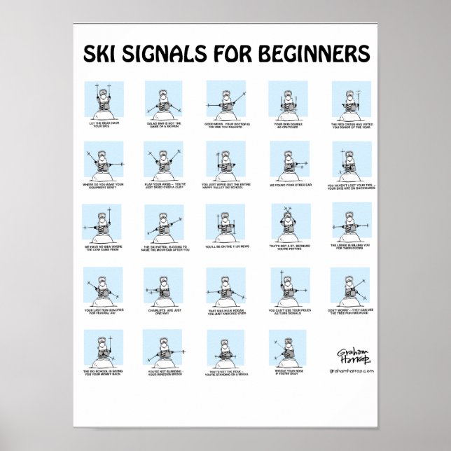 Poster d'affiches de ski pour débutants par Graham (Devant)