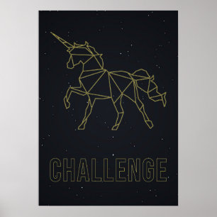 Poster d'affirmation de cheval Origami unicorn