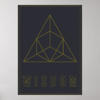Poster d'affirmation de la sagesse origami géométr