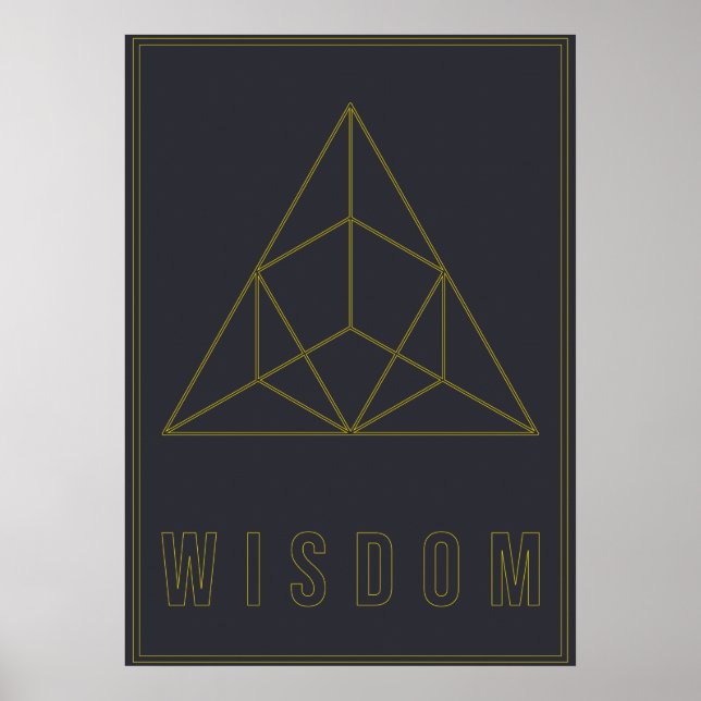 Poster d'affirmation de la sagesse origami géométr (Devant)