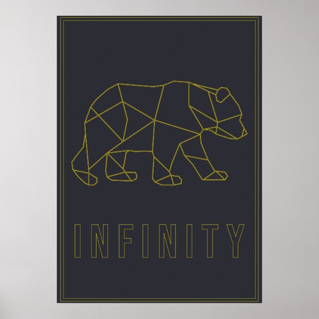 Poster d'affirmation de l'origami jaune. infinité (Devant)