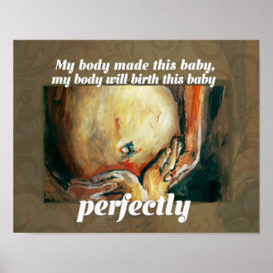 Poster d'affirmation de naissance - "Parfaitement"
