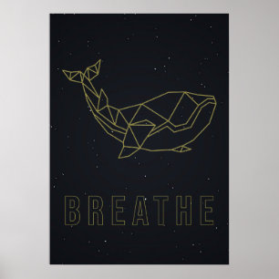 Poster d'affirmation de soi origami baleine halein