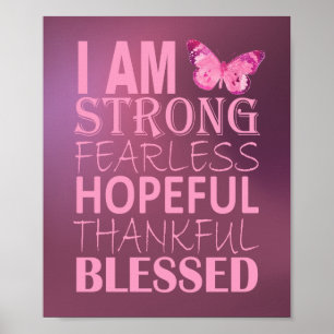 Poster d'affirmation papillon rose