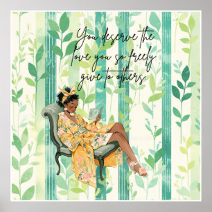 Poster d'affirmation positive de la femme noire