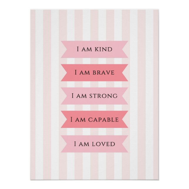 Poster d'Affirmations Pastel Pink (Devant)