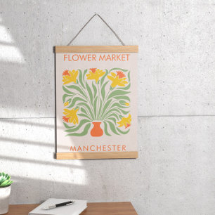 Poster Daffodile rétro Abstrait du marché aux fleurs
