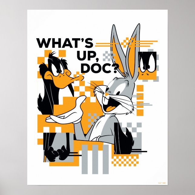 Poster DAFFY DUCK™ & BUGS BUNNY™ Glitch (Devant)