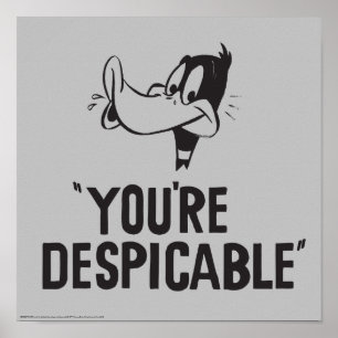 Poster DAFFY DUCK™ classique « Vous êtes méprisable »