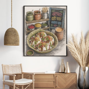 Poster Dahi Vada Chaat et Masala Chai indiens