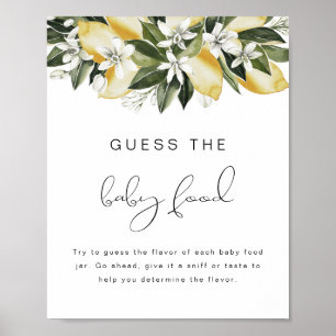 Poster DAHLIA Lemon Guess the Baby Food Baby shower