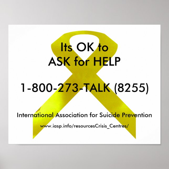 Poster d'aide à la sensibilisation au suicide (Devant)