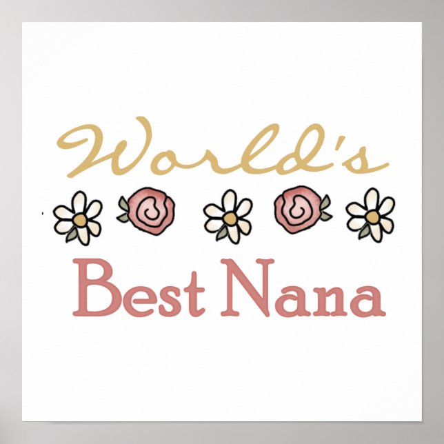 Poster Daisées et Roses Best Nana Cadeaux (Devant)